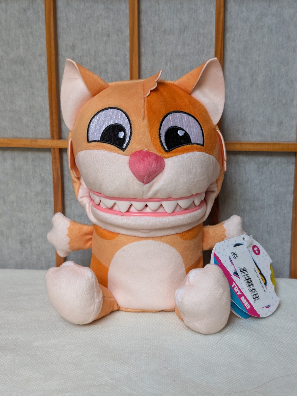 Chatter Chompers Orange Cat Plush Stuffed Animal Interactive Toy Monster NEW